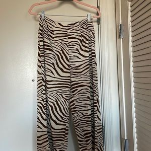 SHEIN loose pants zebra print